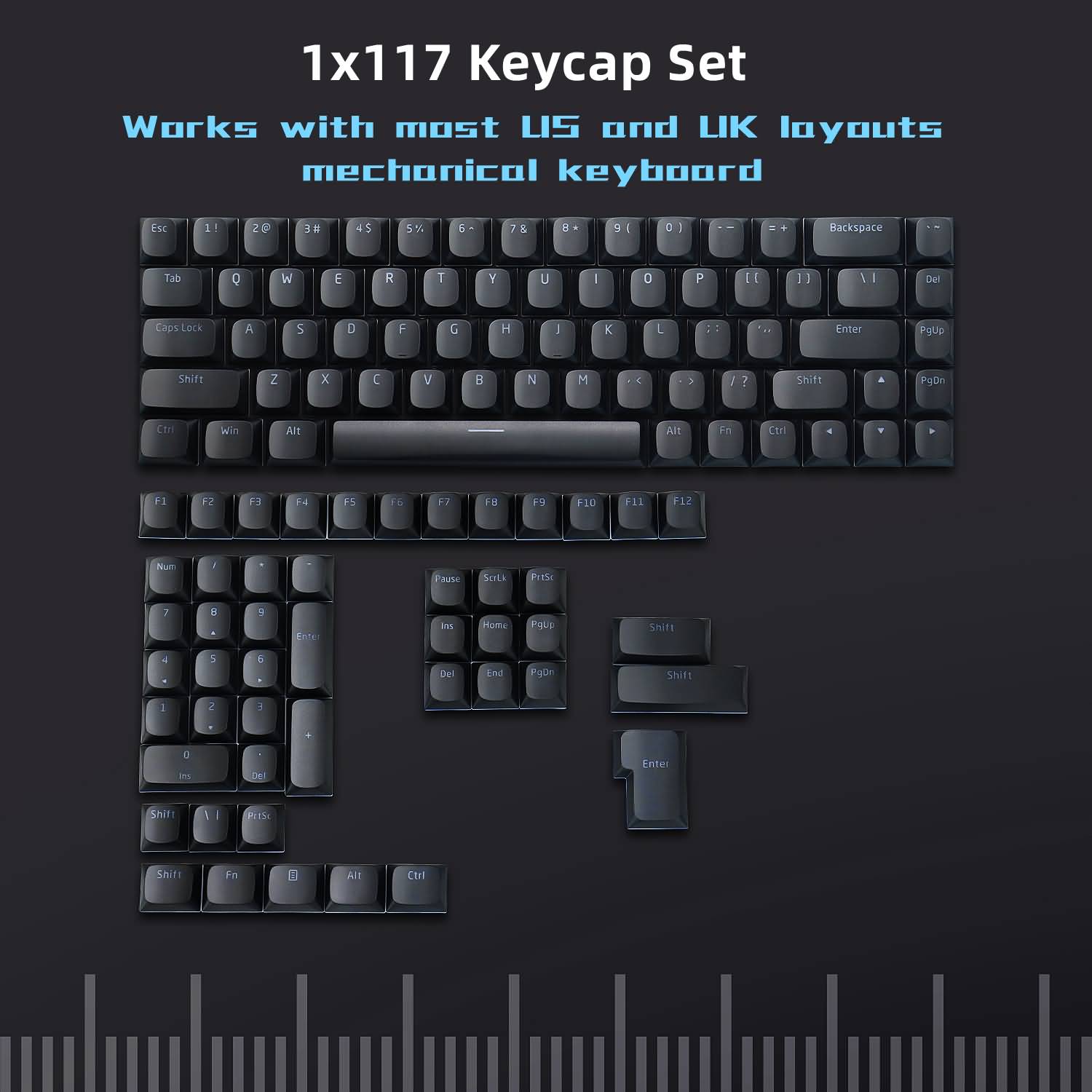 Low Profile Keycap Set PBT Keycaps Key Profile Keycap Set Dye